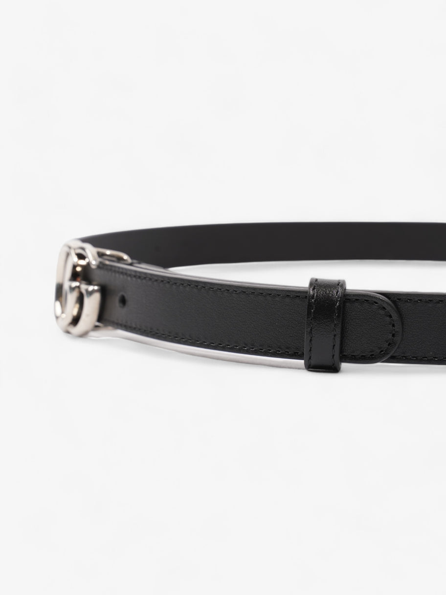 GG Marmont Thin Belt Black / Silver Leather 85cm / 34