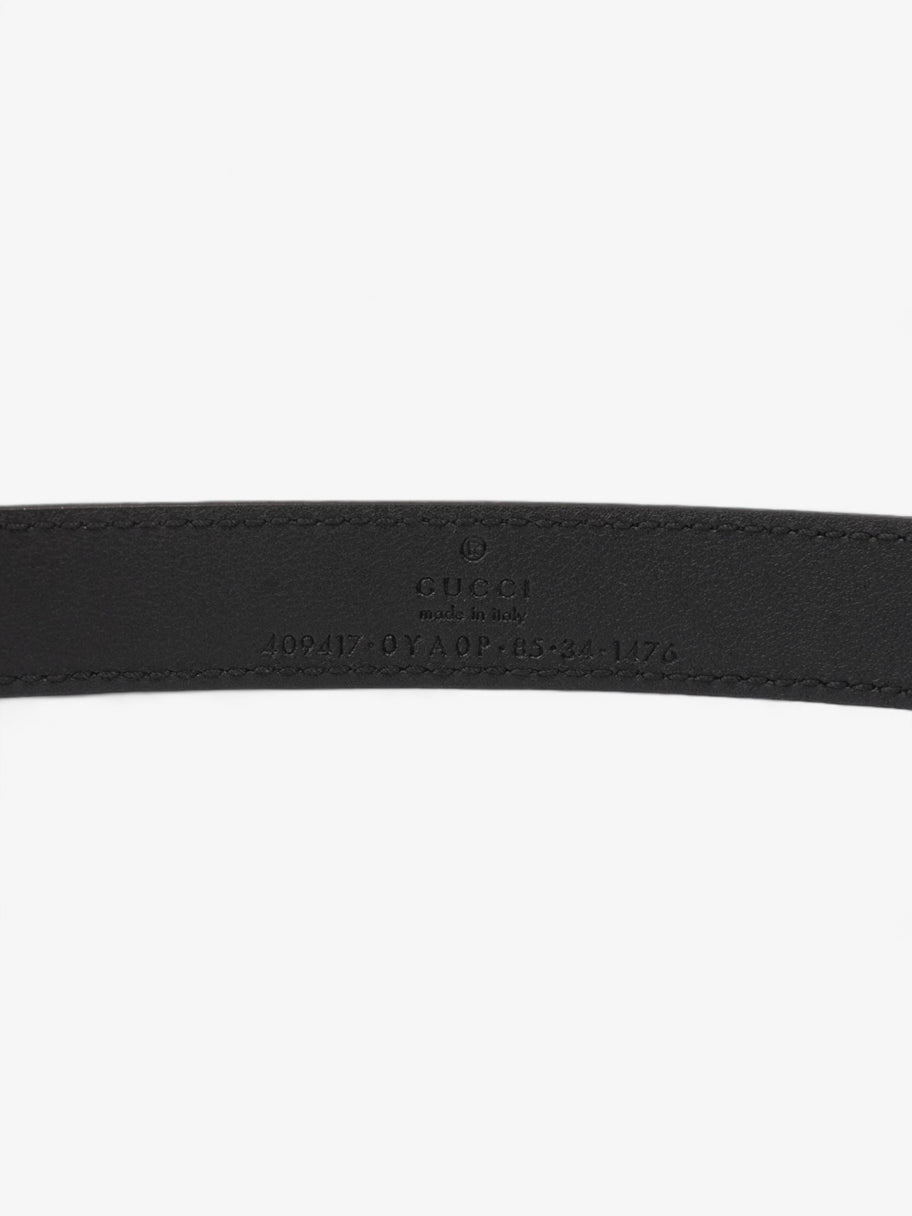 GG Marmont Thin Belt Black / Silver Leather 85cm / 34