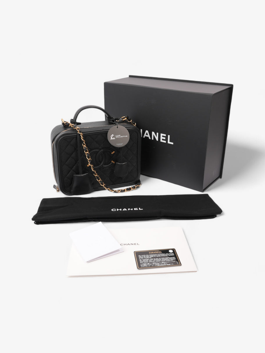 Chanel CC Vanity Case Black Caviar Leather Image 10