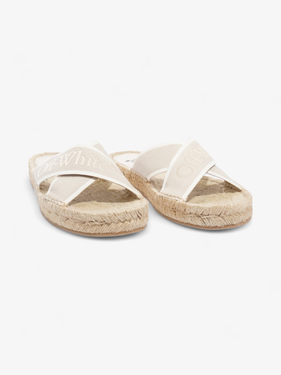 Off White Criss Cross Espadrilles Slide White / Beige Cotton EU 39 UK 6 Image 2