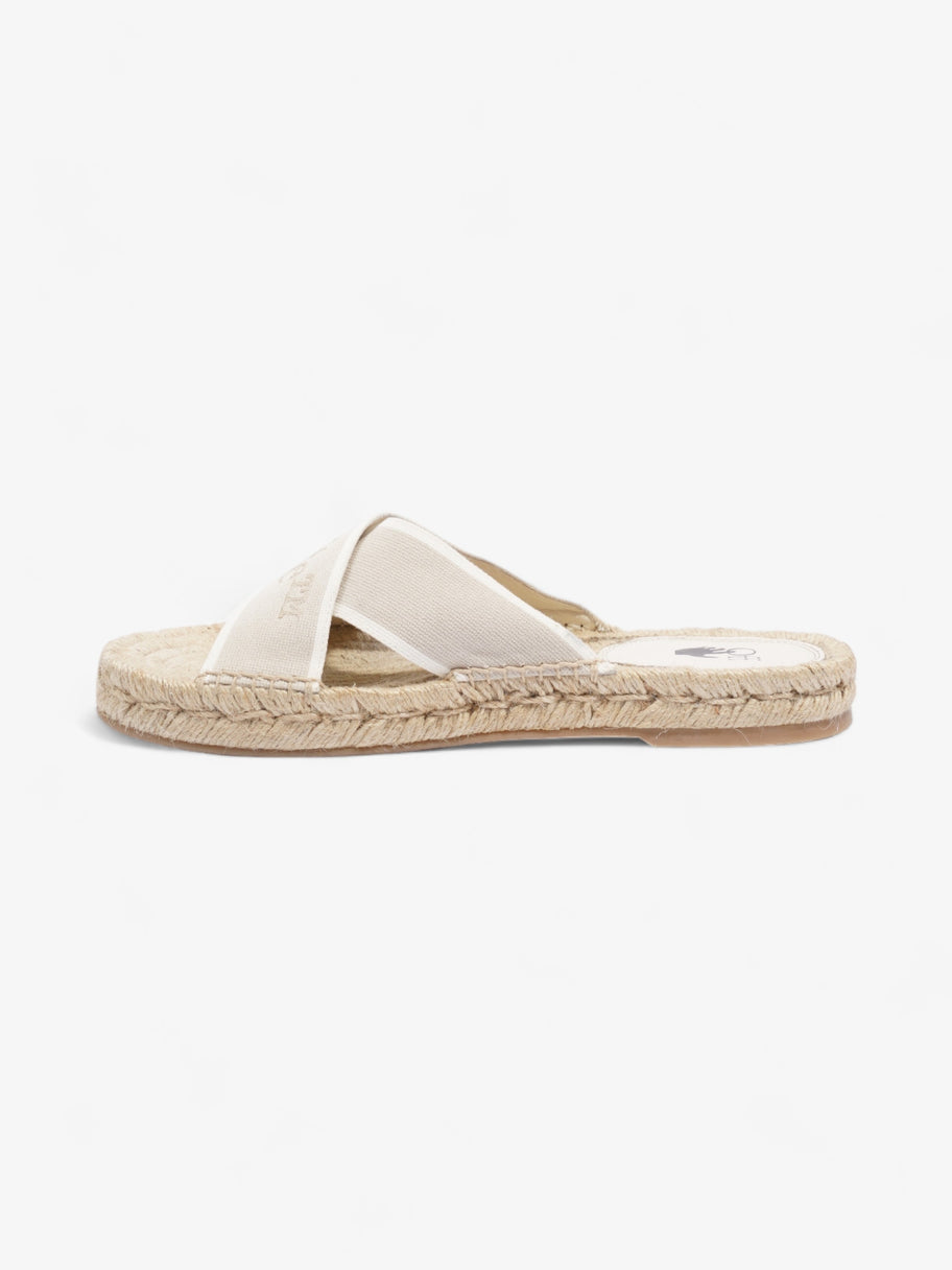 Off White Criss Cross Espadrilles Slide White / Beige Cotton EU 39 UK 6 Image 3