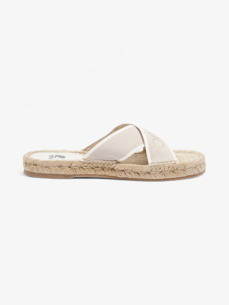 Off White Criss Cross Espadrilles Slide White / Beige Cotton EU 39 UK 6 Image 4