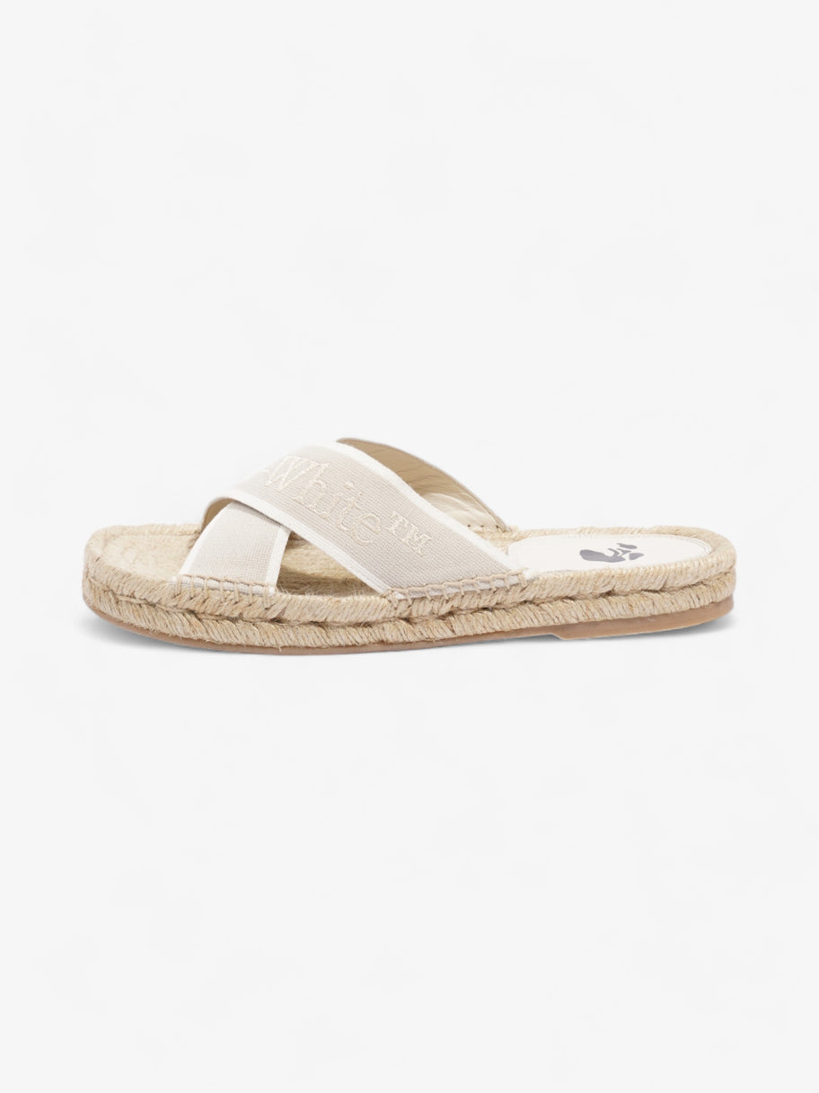 Off White Criss Cross Espadrilles Slide White / Beige Cotton EU 39 UK 6 Image 5