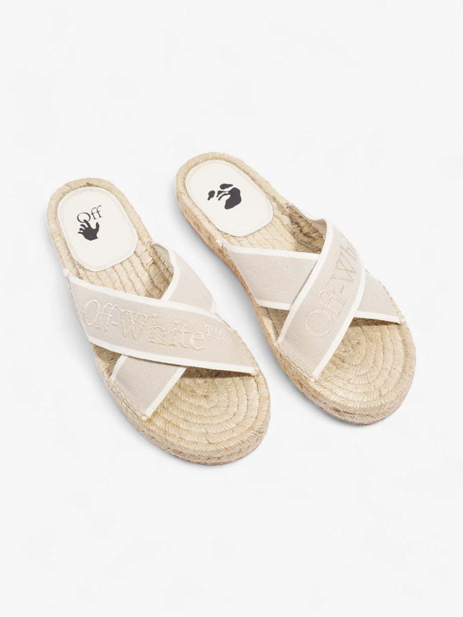 Off White Criss Cross Espadrilles Slide White / Beige Cotton EU 39 UK 6 Image 8