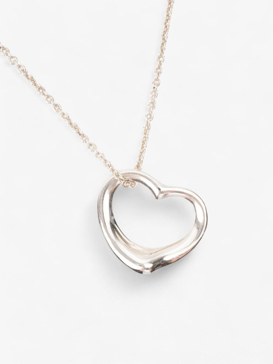 Tiffany and Co Elsa Peretti Open Heart Pendant Necklace Silver Silver Sterling Image 4