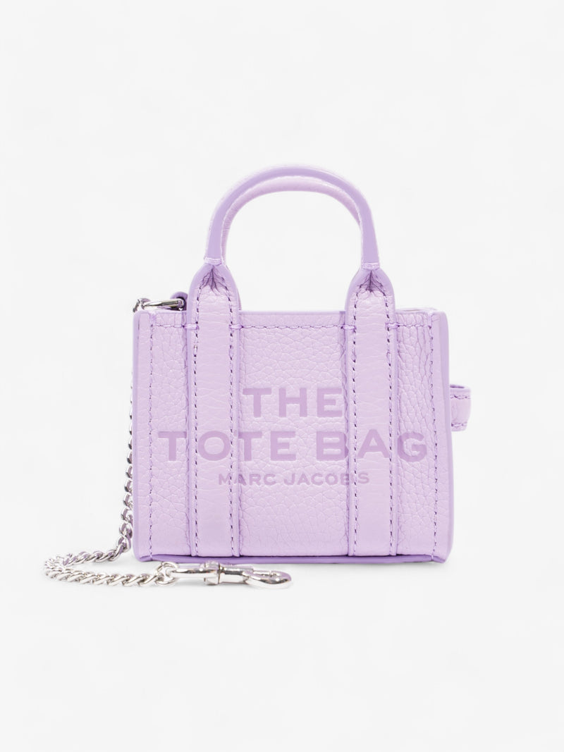  Marc Jacobs The Tote Charm Lilac / Silver Leather Nano