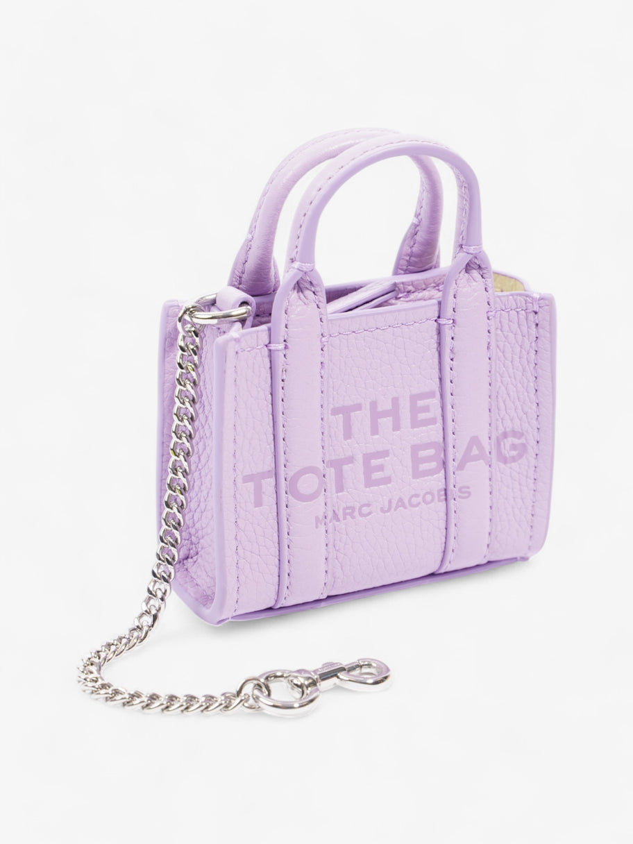 Marc Jacobs The Tote Charm Lilac / Silver Leather Nano Image 6