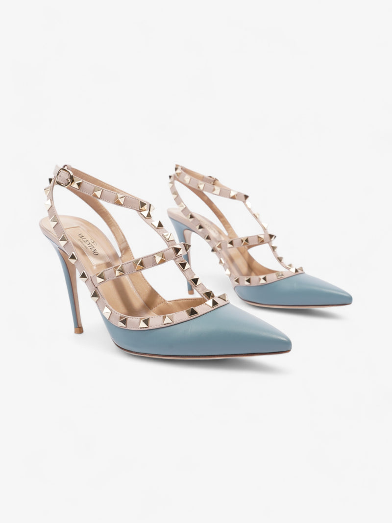  Valentino Rockstud Heels 105mm Blue Grey / Dusty Pink  Leather EU 38.5 UK 5.5