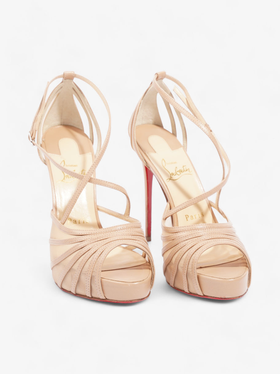 Christian Louboutin Filamenta Strappy Heel 120 Nude Mesh EU 36 UK 3 Image 2