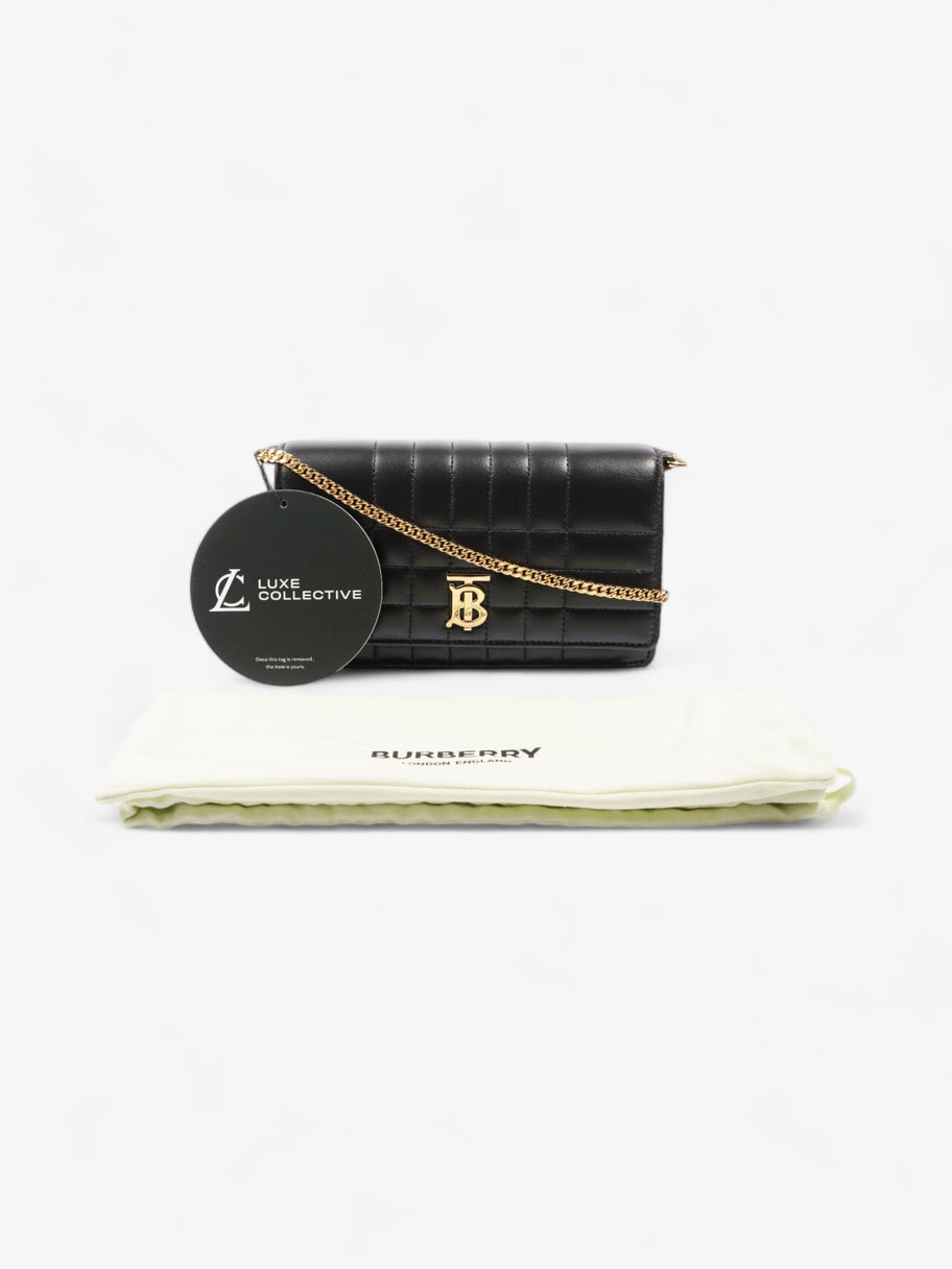 Burberry Lola Clutch Black Lambskin Leather Image 8