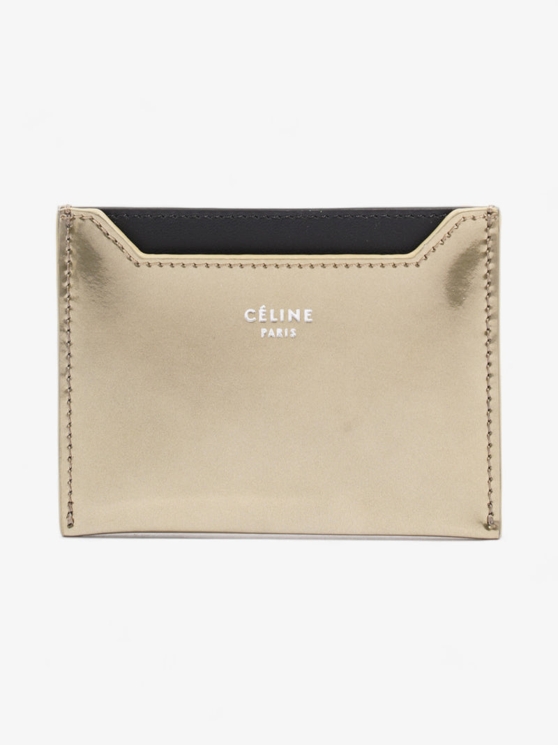  Celine Card Holder Metallic Gold Leather