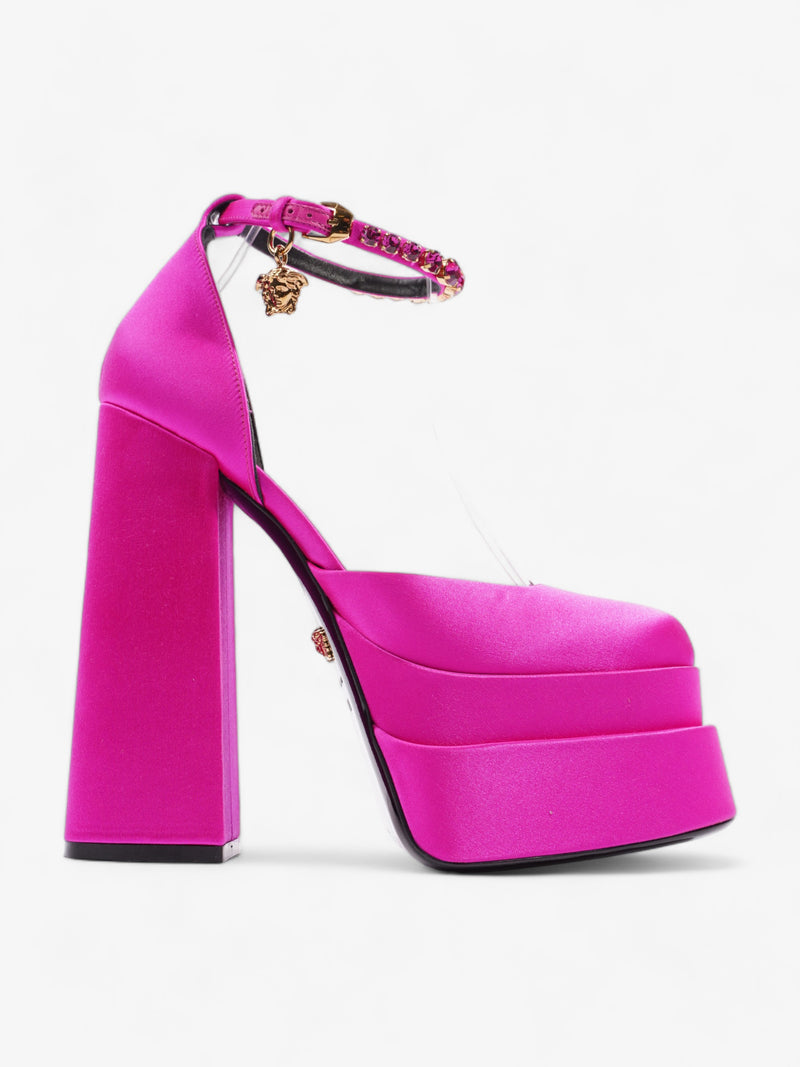  Versace Aevitas Platform Pumps 160 Pink Velvet EU 38.5 UK 5.5