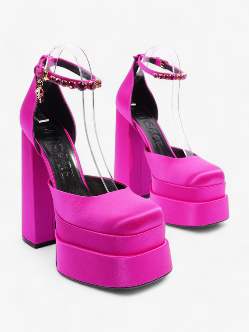  Versace Aevitas Platform Pumps 160 Pink Velvet EU 38.5 UK 5.5