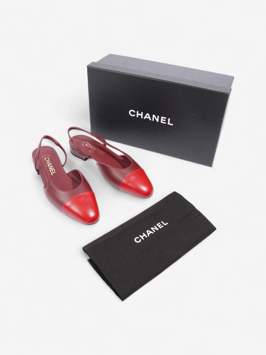 Chanel Sling Back Sandal Burgundy / Red Leather EU 35.5 UK 3.5 Image 10