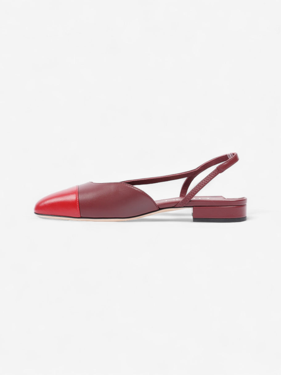 Chanel Sling Back Sandal Burgundy / Red Leather EU 35.5 UK 3.5 Image 3