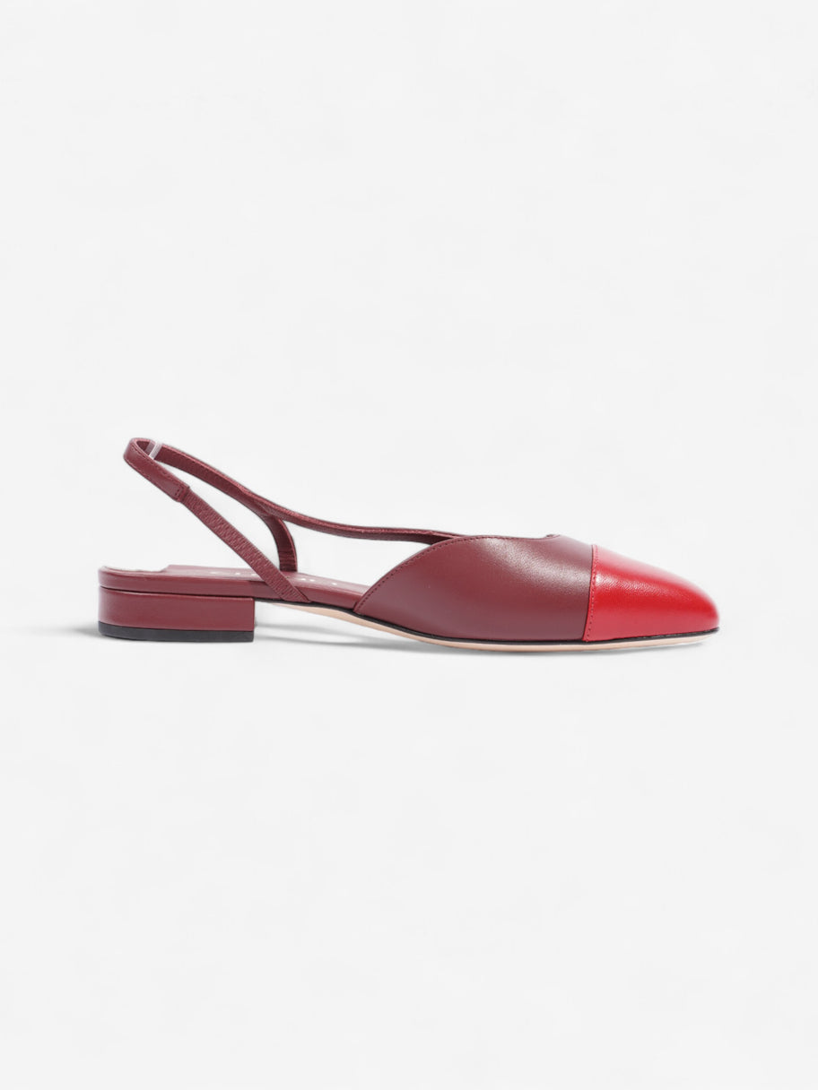 Chanel Sling Back Sandal Burgundy / Red Leather EU 35.5 UK 3.5 Image 4