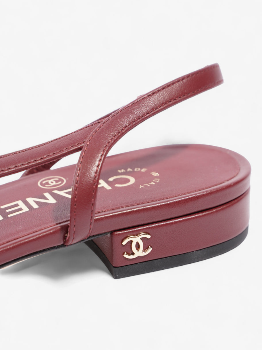 Chanel Sling Back Sandal Burgundy / Red Leather EU 35.5 UK 3.5 Image 9