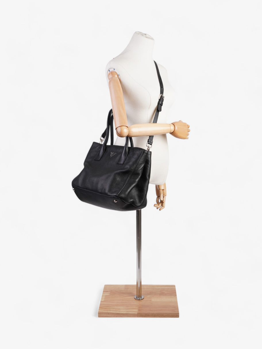 Prada Vitello Daino Tote Black Saffiano Leather Image 2