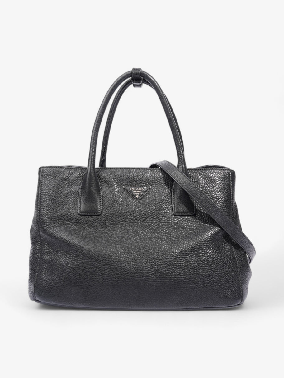 Prada Vitello Daino Tote Black Saffiano Leather Image 1