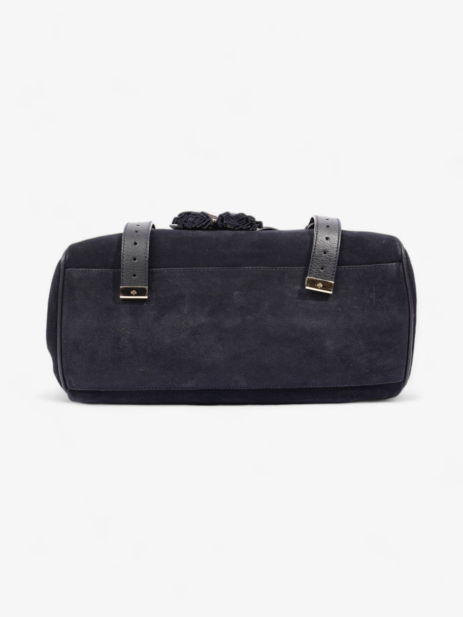 Mulberry Alexa Tassel Satchel Navy Suede Image 6