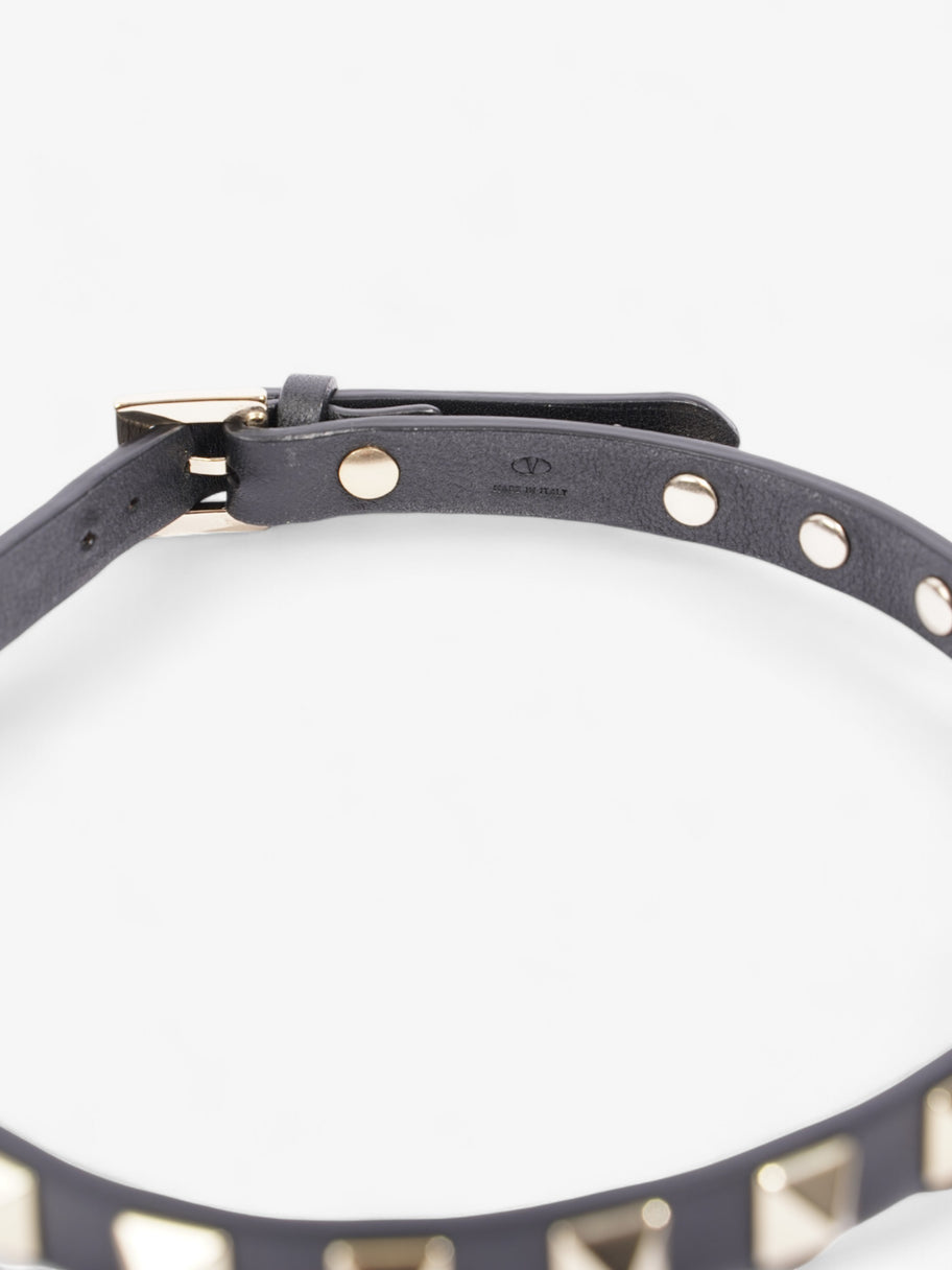 Valentino Rockstud Bracelet Black / Gold Leather Image 4