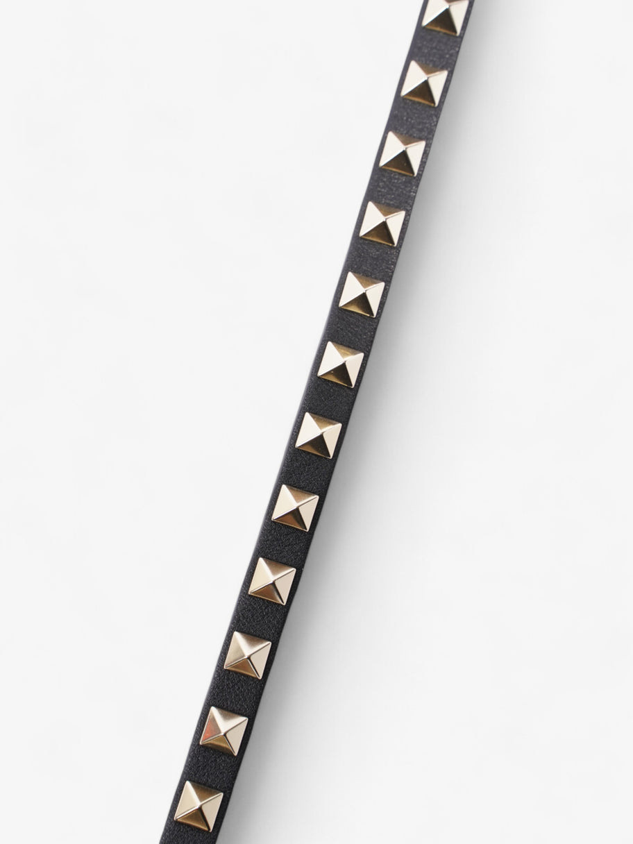 Valentino Rockstud Bracelet Black / Gold Leather Image 6