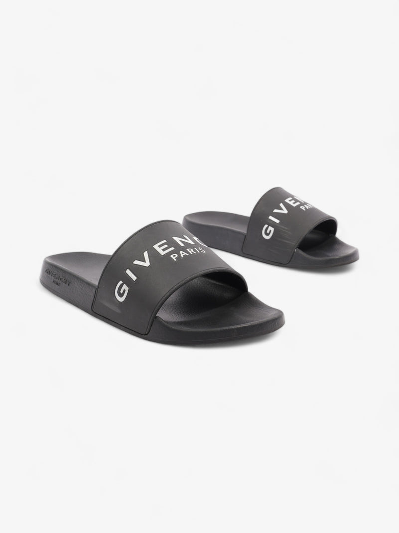  Givenchy Pool Logo Slides Black / White Rubber EU 40 UK 6