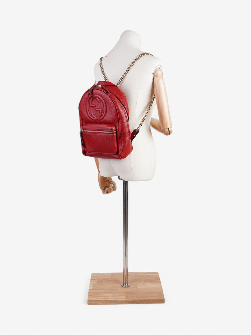  Gucci Soho Disco Backpack Red Leather