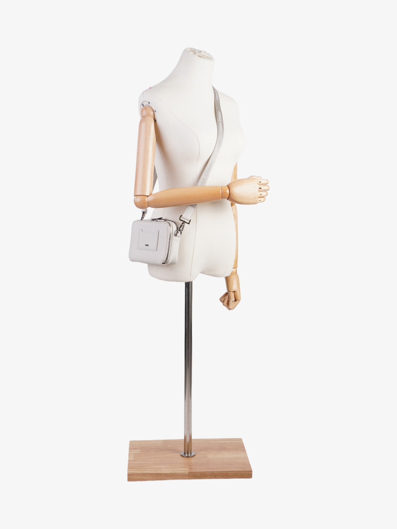  Christian Dior Double Zipped Messenger  Cream Leather