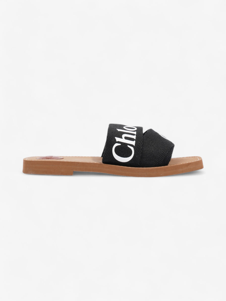 Chloe Woody Slides Black / White Cotton EU 40 UK 7 Image 1