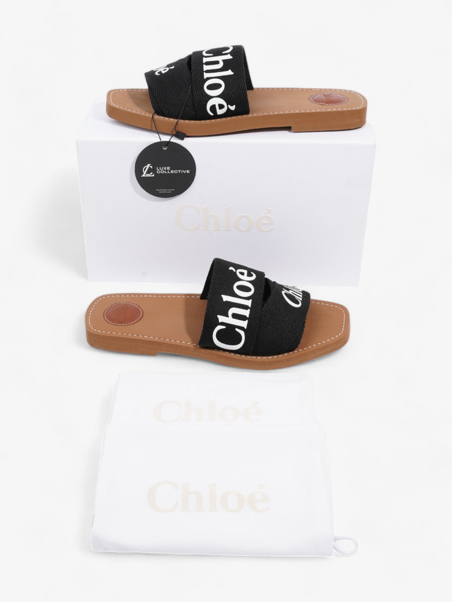 Chloe Woody Slides Black / White Cotton EU 40 UK 7 Image 10