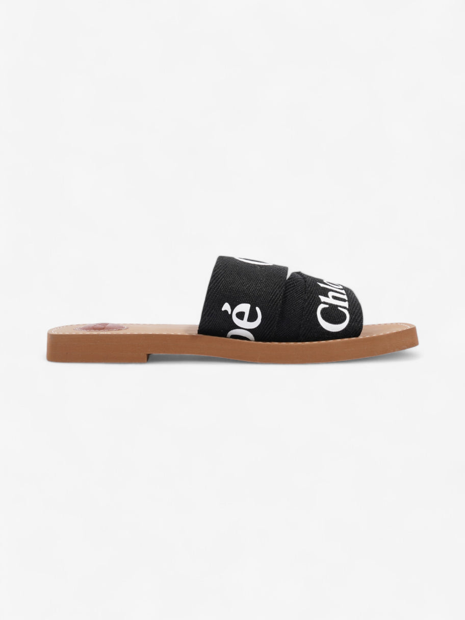 Chloe Woody Slides Black / White Cotton EU 40 UK 7 Image 4