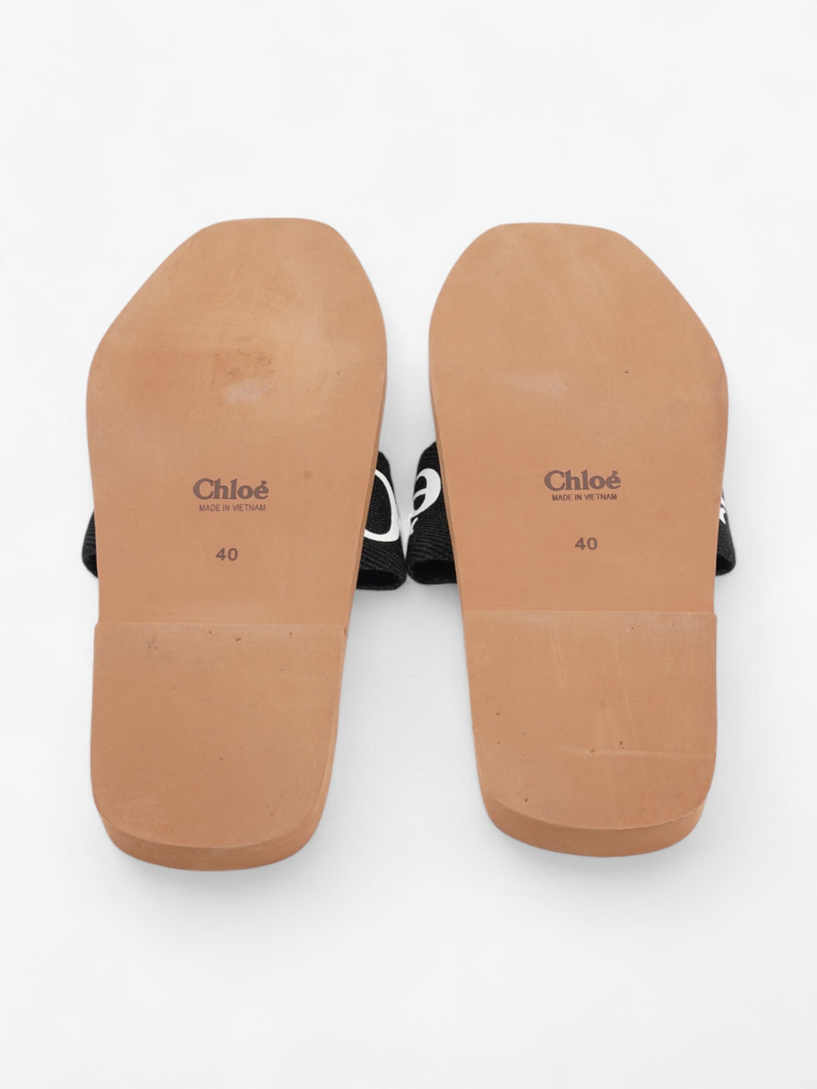 Chloe Woody Slides Black / White Cotton EU 40 UK 7 Image 7