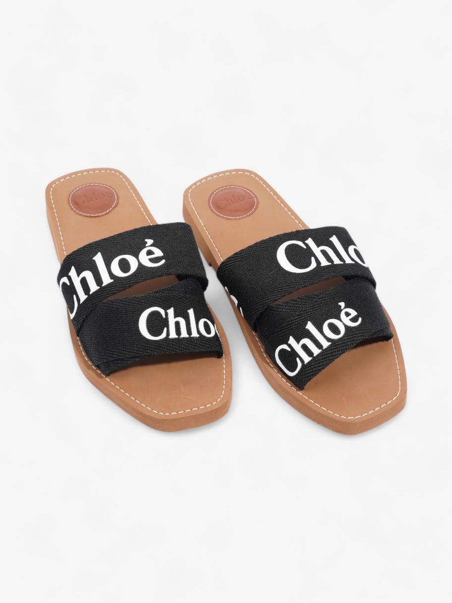 Chloe Woody Slides Black / White Cotton EU 40 UK 7 Image 8