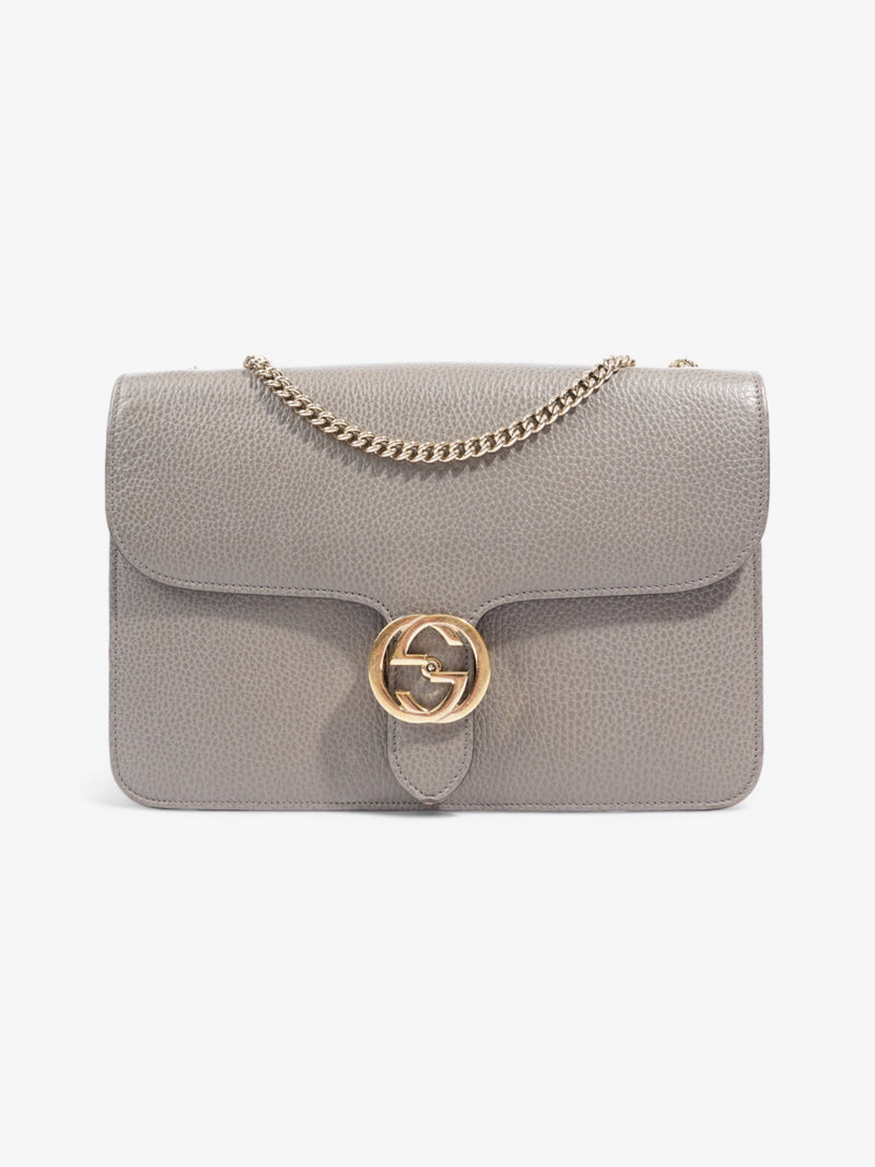  Gucci Interlocking GG Chain Grey Calfskin Leather