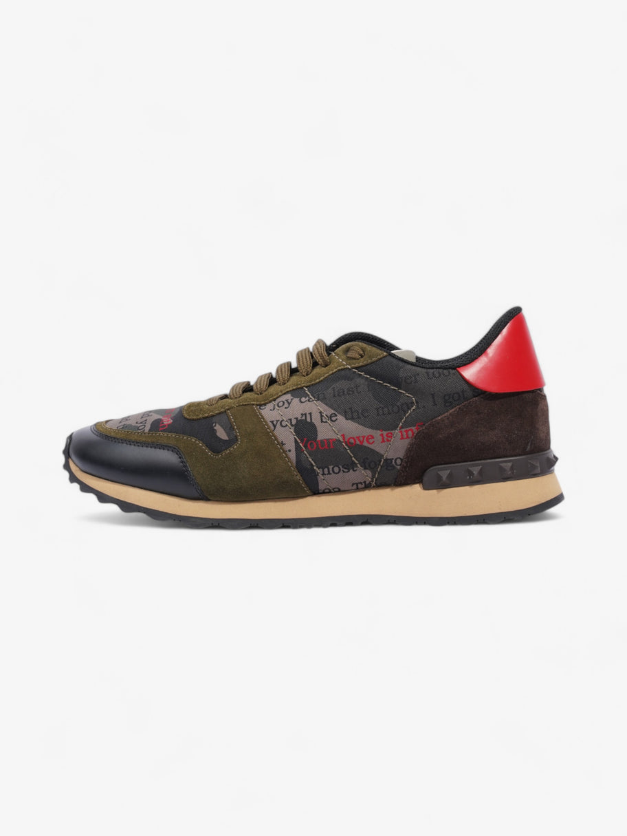 Valentino Rockrunner Sneakers Khaki / Black / Red Suede EU 43 UK 9 Image 5