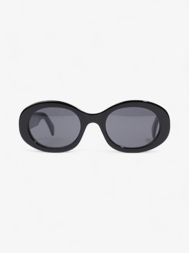  Celine Triomphe Round Sunglasses Black Acetate 145mm