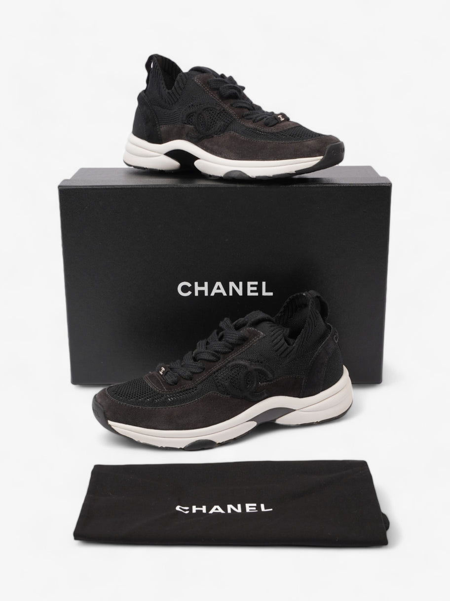 Chanel CC Logo Knit Sneaker Black Cotton EU 38 UK 5 Image 10