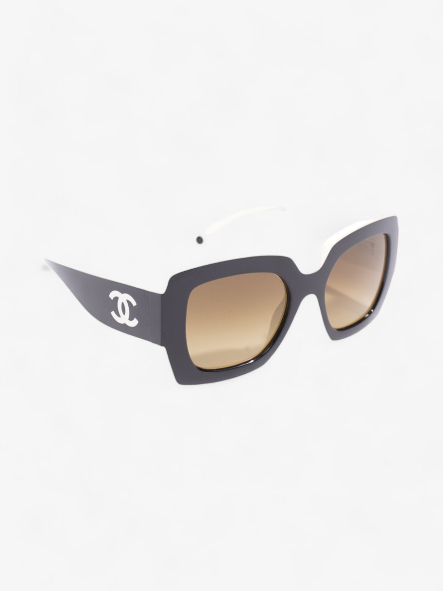 Chanel Two Tone CC Sunglasses Black / White Acetate 140mm Image 5