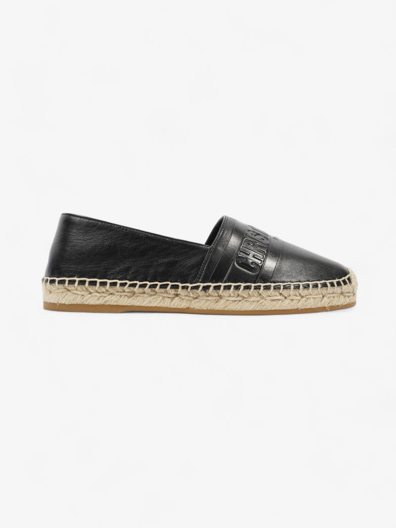  Granville Espadrilles Black Leather EU 36.5 UK 3.5