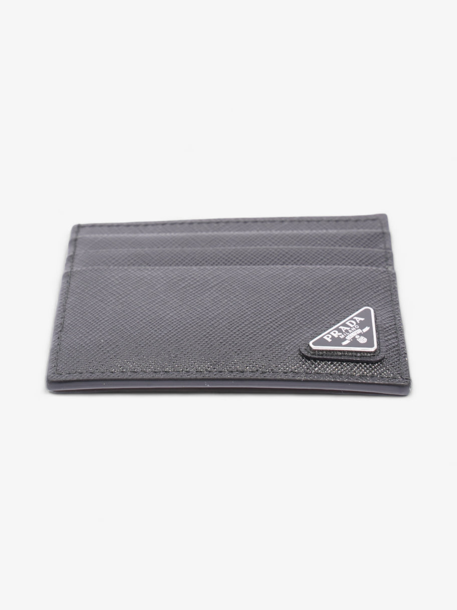 Prada Triangle Card Holder Black Saffiano Leather Image 3