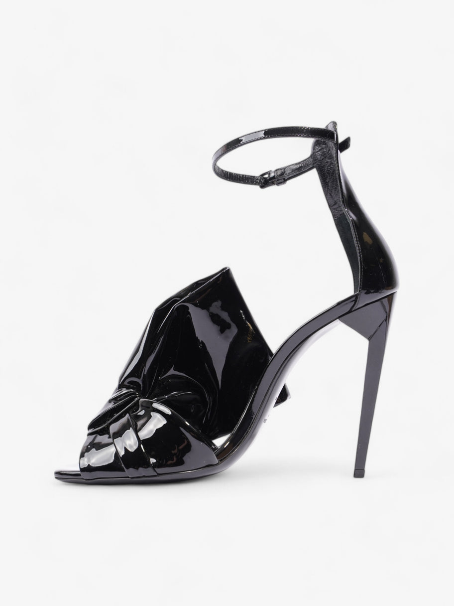 Saint Laurent Freja Bow Heels 110 Black Patent Leather EU 38 UK 5 Image 3