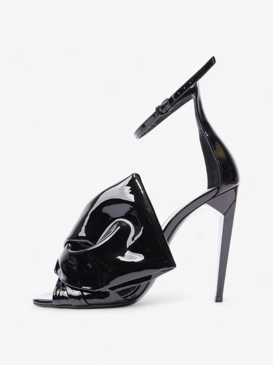 Saint Laurent Freja Bow Heels 110 Black Patent Leather EU 38 UK 5 Image 5