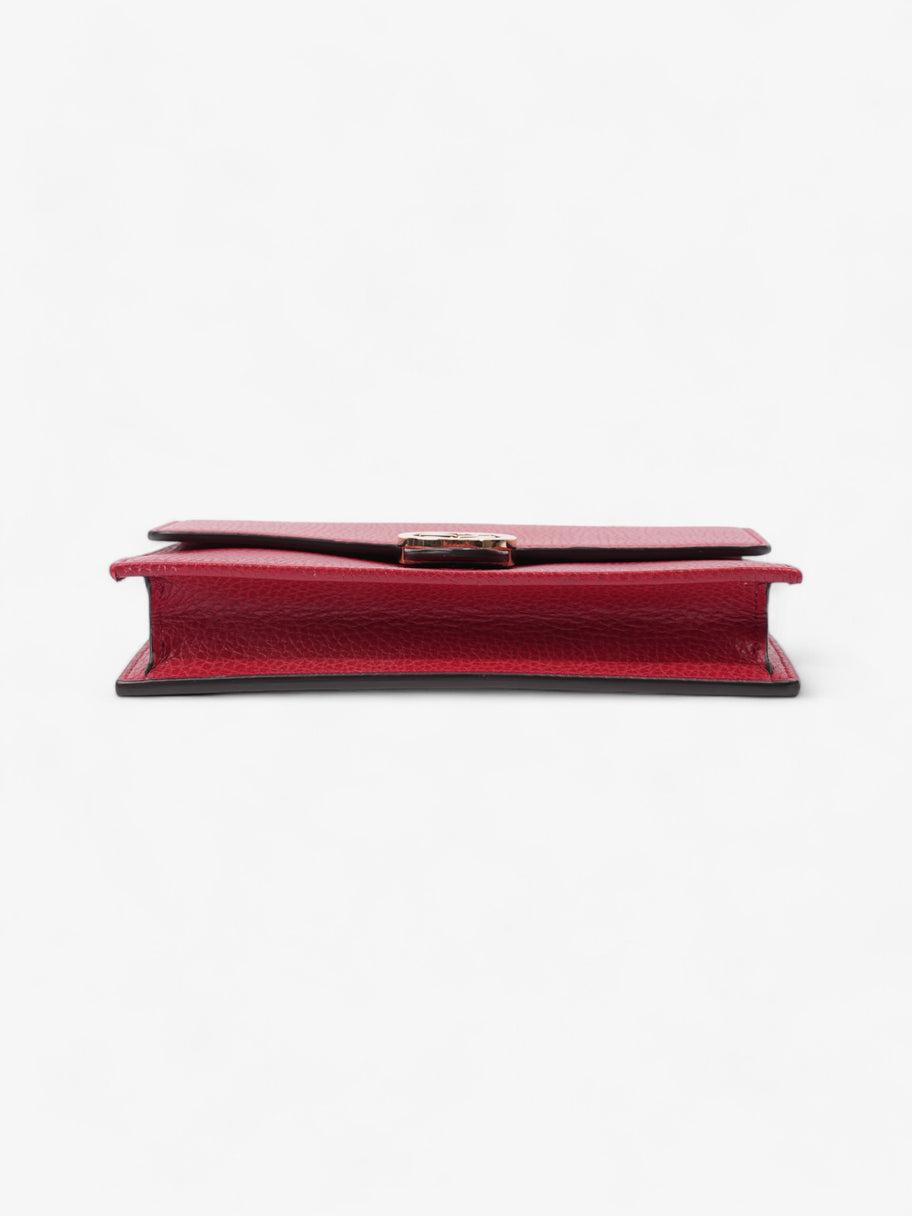 Gucci Interlocking G Flap Chain Wallet Red Leather Image 6