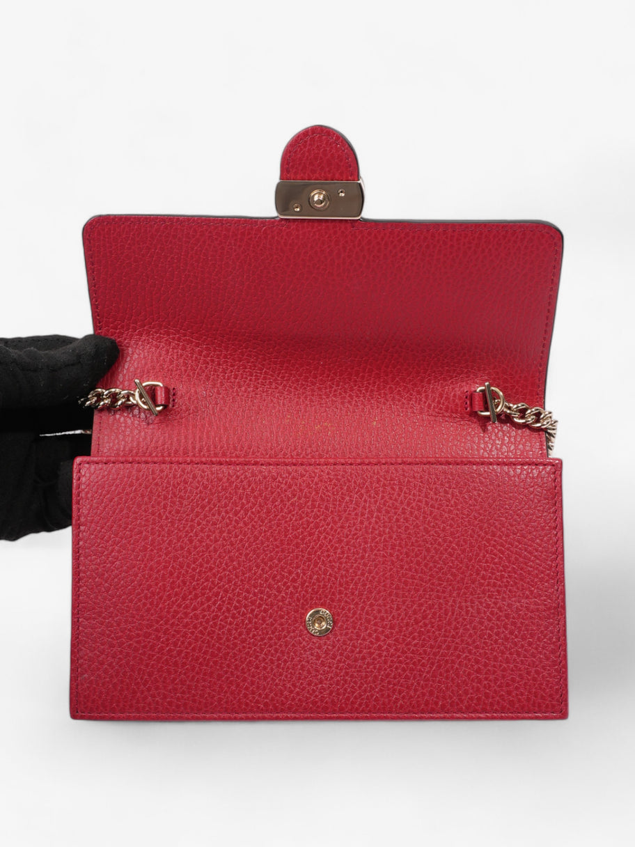 Gucci Interlocking G Flap Chain Wallet Red Leather Image 8