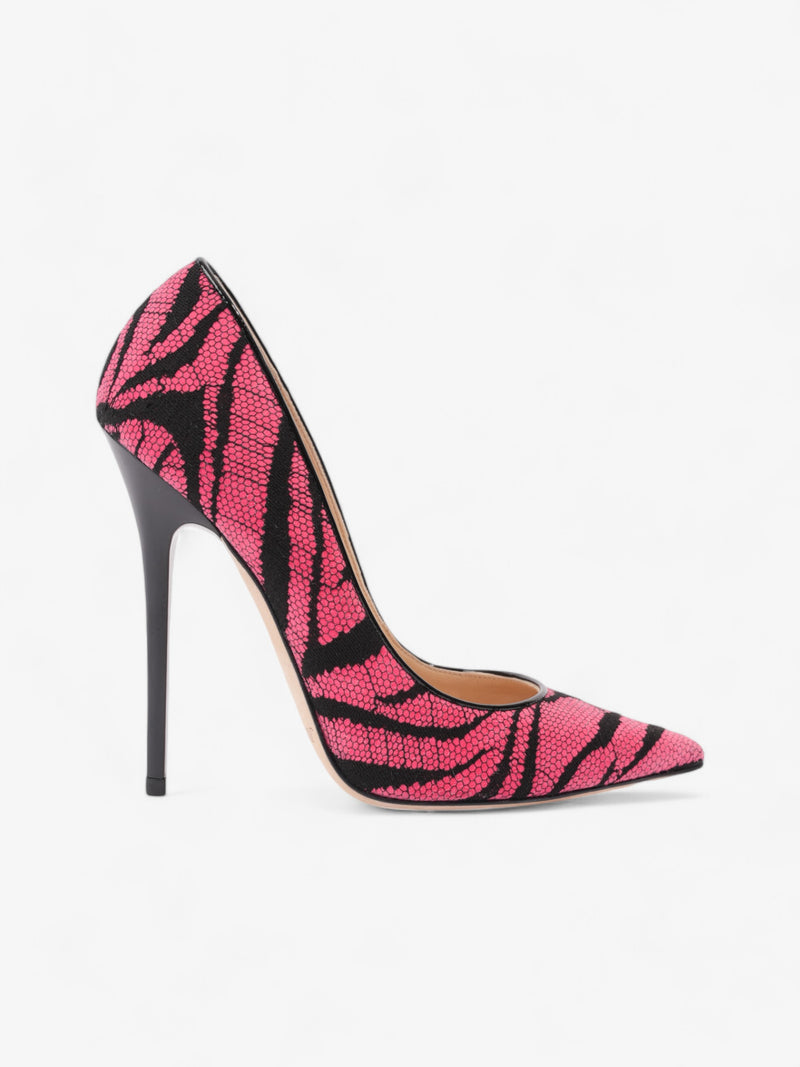  Jimmy Choo Zebra Lace On Heels 120mm Pink / Black Lace EU 36 UK 3