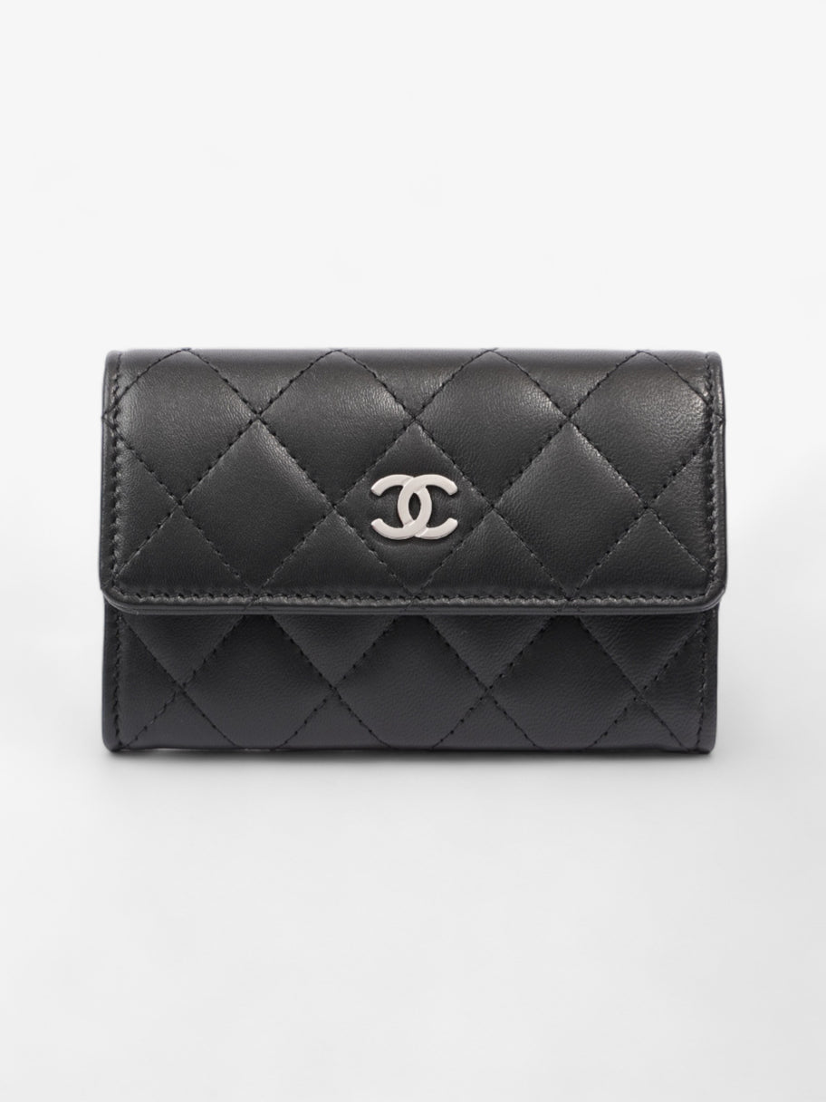 Chanel Interlocking CC Small Flap Card Holder Black Lambskin Leather Image 1