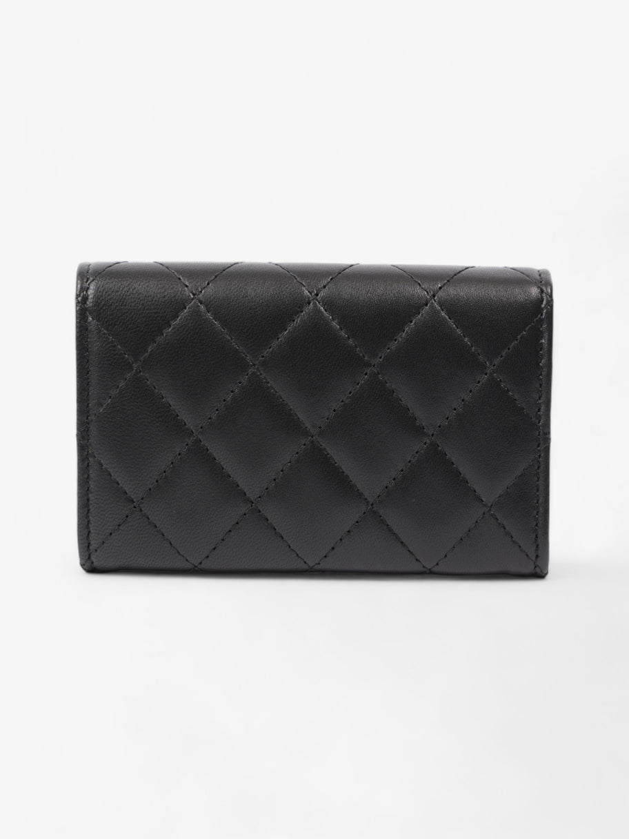 Chanel Interlocking CC Small Flap Card Holder Black Lambskin Leather Image 3