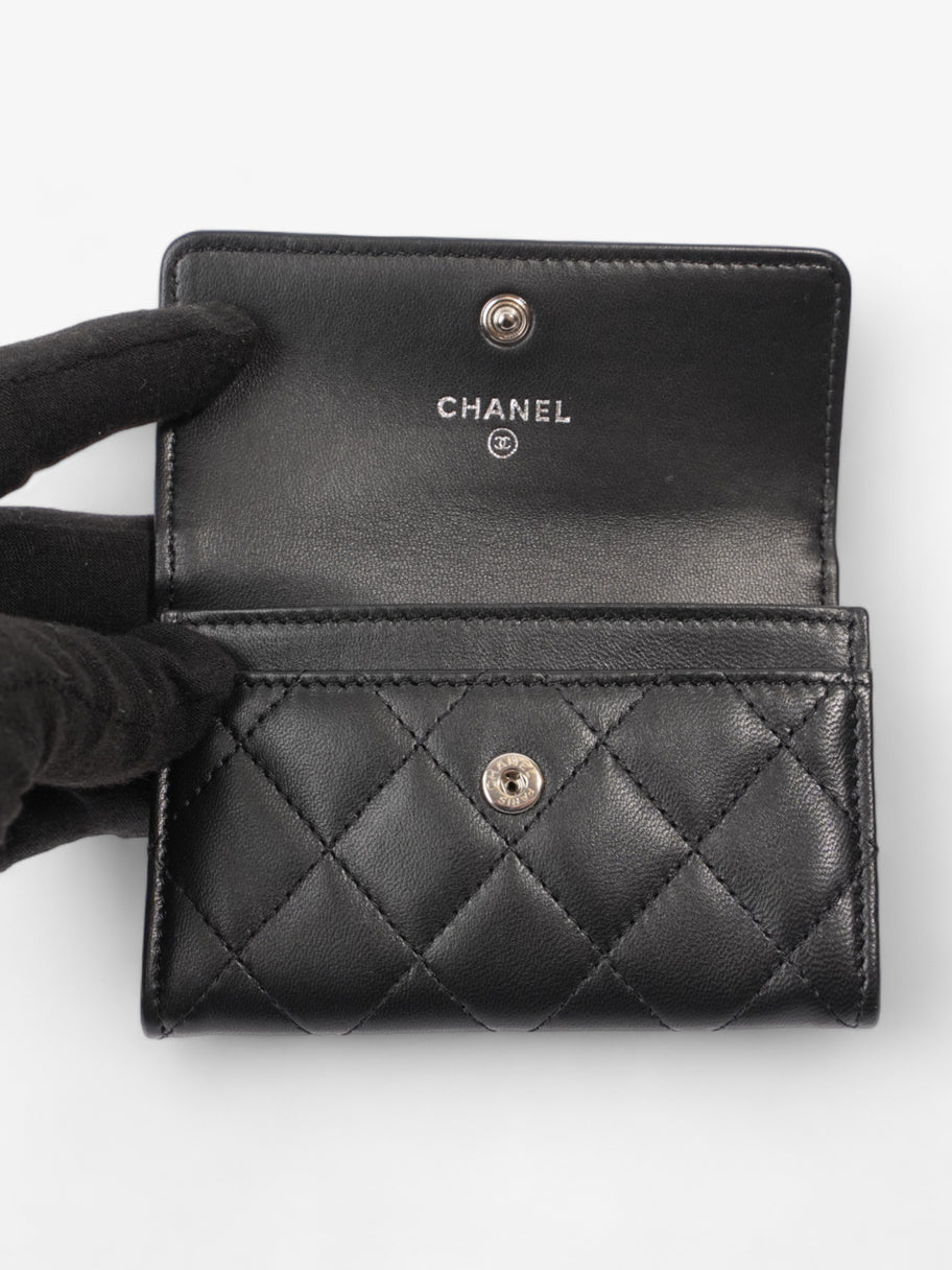 Chanel Interlocking CC Small Flap Card Holder Black Lambskin Leather Image 7