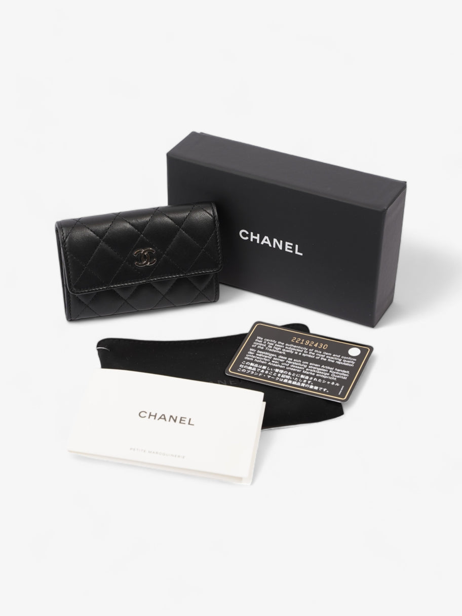 Chanel Interlocking CC Small Flap Card Holder Black Lambskin Leather Image 9